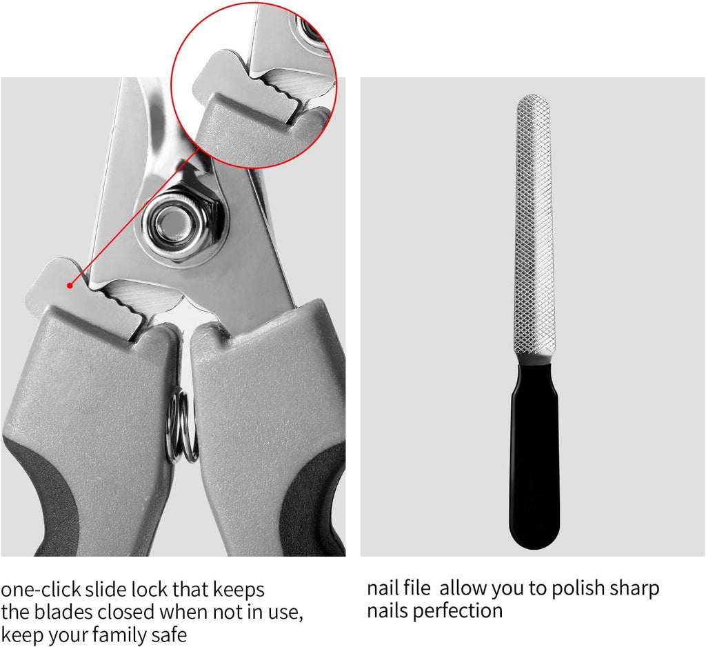 Tpotato Dog Nail Clippers,Dog Nail Trimmers for Large Breed Dog with Quick Sensor,Safari Professional Cat Nail Clipper with Safety Guard and Nail File.