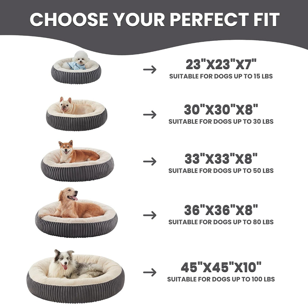 45 inches Calming Donut Dog Bed for Extra Large Dogs,Charcoal