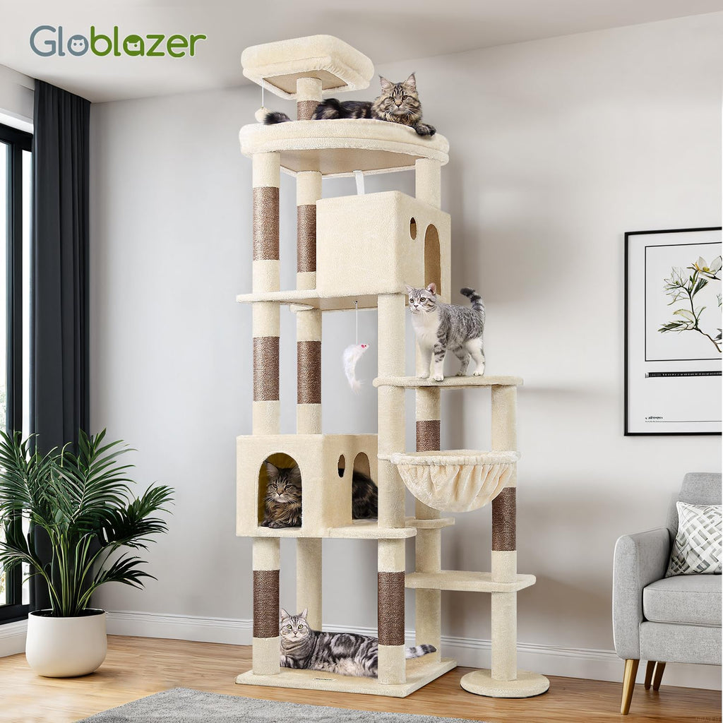 Globlazer Giant Cat Tree for Indoor Large Cats, 83in, F83, Beige