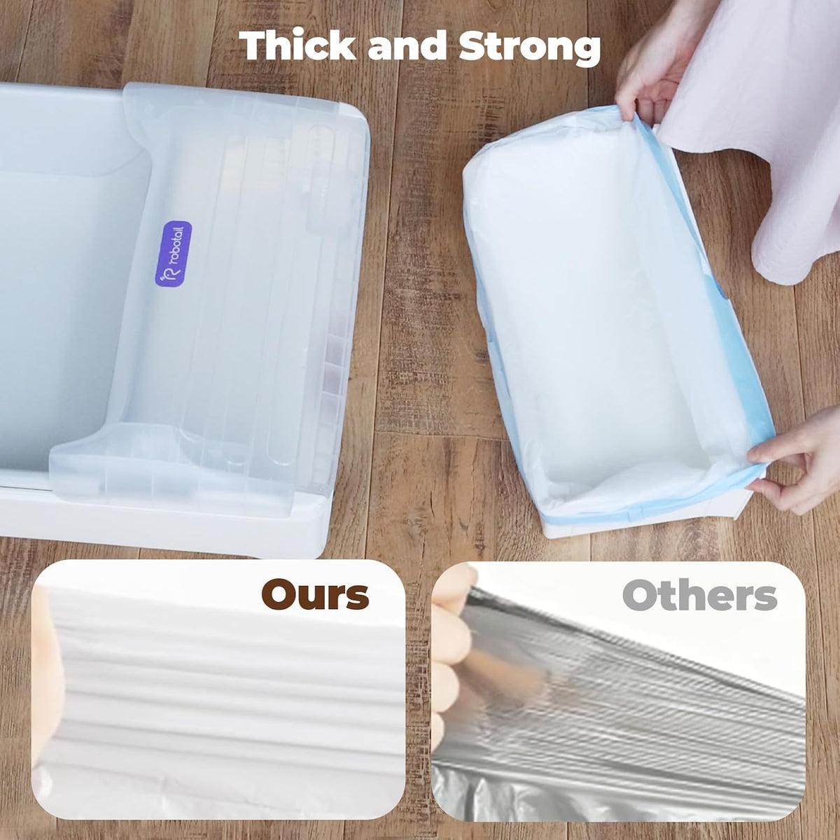 Self Cleaning Litter Box Accessories - Liners for Robotail-C32/C42&UBPET-C31/C41&Meowant-SC01/SC02/SC03/SC09 Self Cleaning Cat Litter Box, 60 PCS
