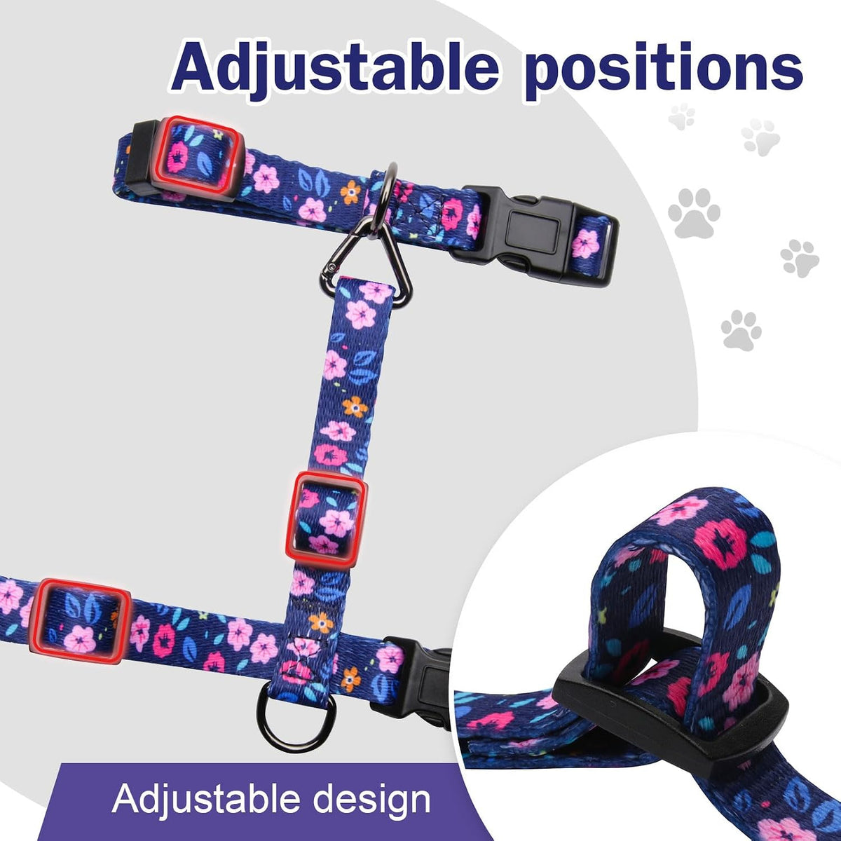 Hikiko Cat Harness and Leash Set 3 in 1 Adjustable Cat Collar