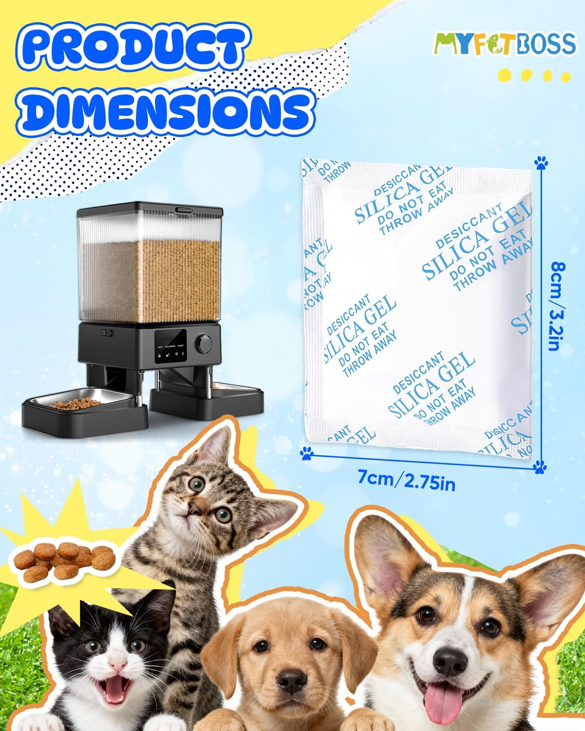8PCS Desiccant Bag Fit for All oneisall Automatic Cat Feeders
