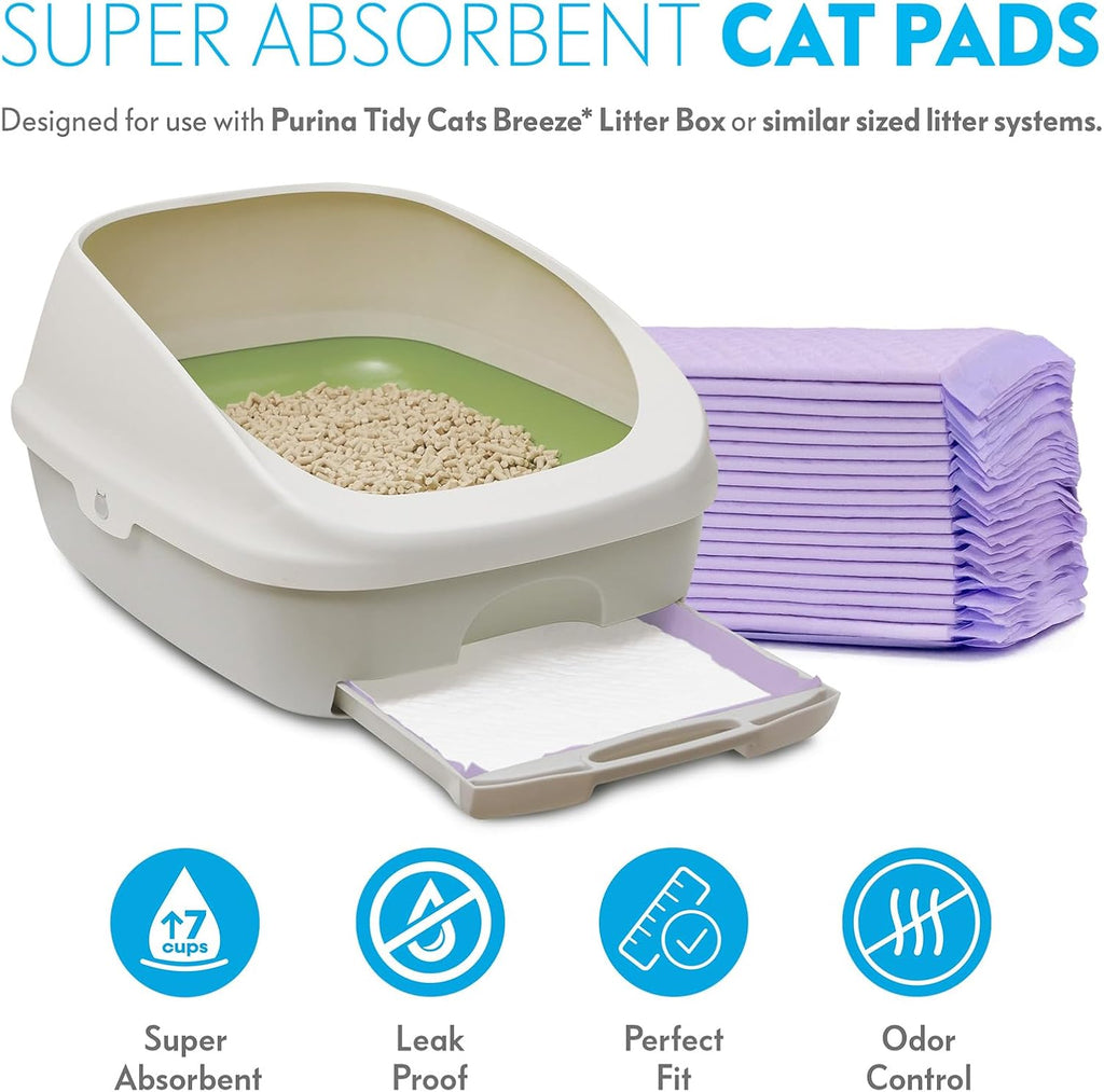 Paw Inspired Disposable Cat Pads, Scented, 16.9 x 11.4 Inch, 20 Count | Generic Refills for Tidy Cats Breeze Litter Box System, Super Absorbent Pee Pads, Kitty Litter Liners for Easy Cleaning