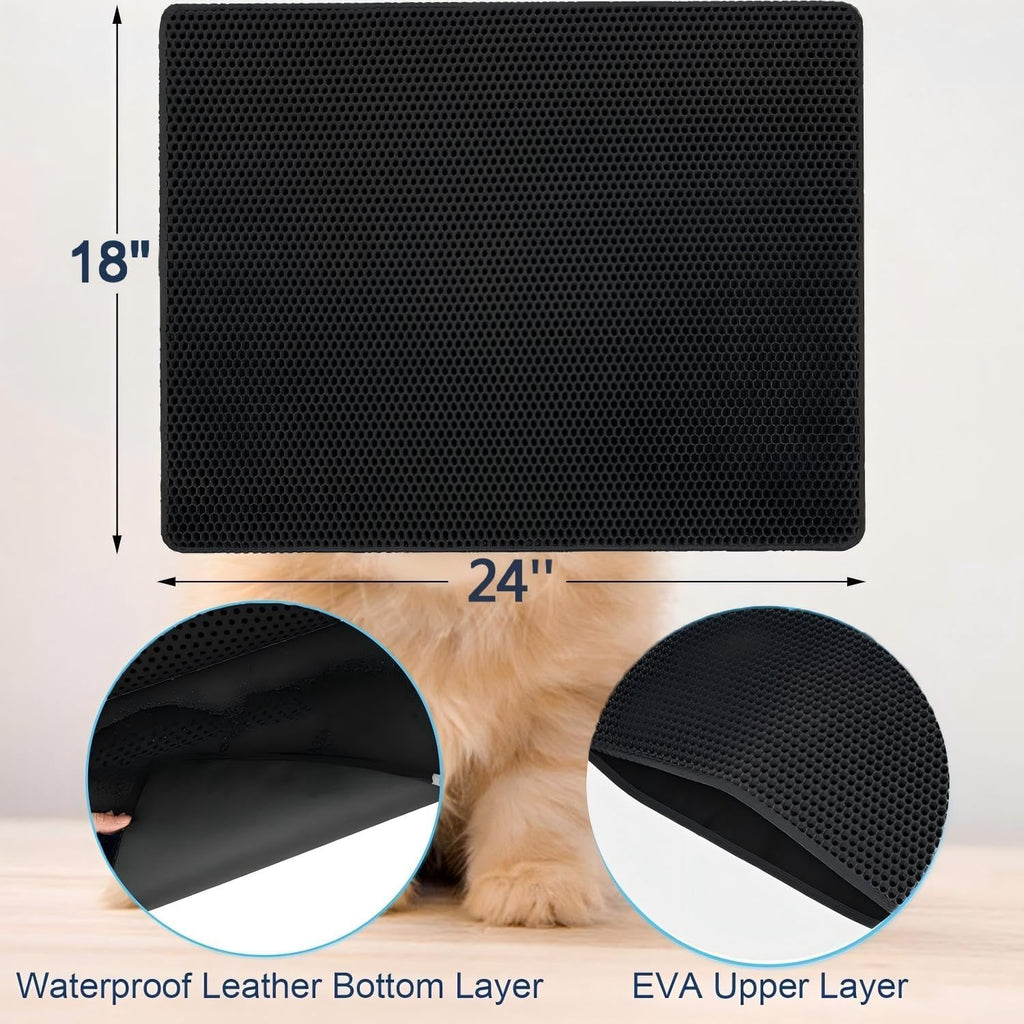 Cat Litter Mat Litter Box Mat 24 X 18 Inches Black