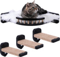 Cat Shelves - 3-Step Wall Climbing Set with Plush Covered Bed, Corner Mounted for Large Cats