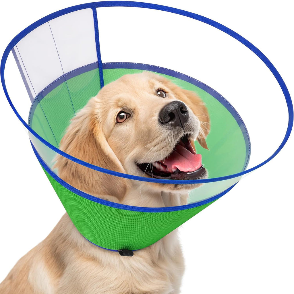 Dog Cone Collar, Clear Soft Cone to Stop Licking, Breathable Mesh