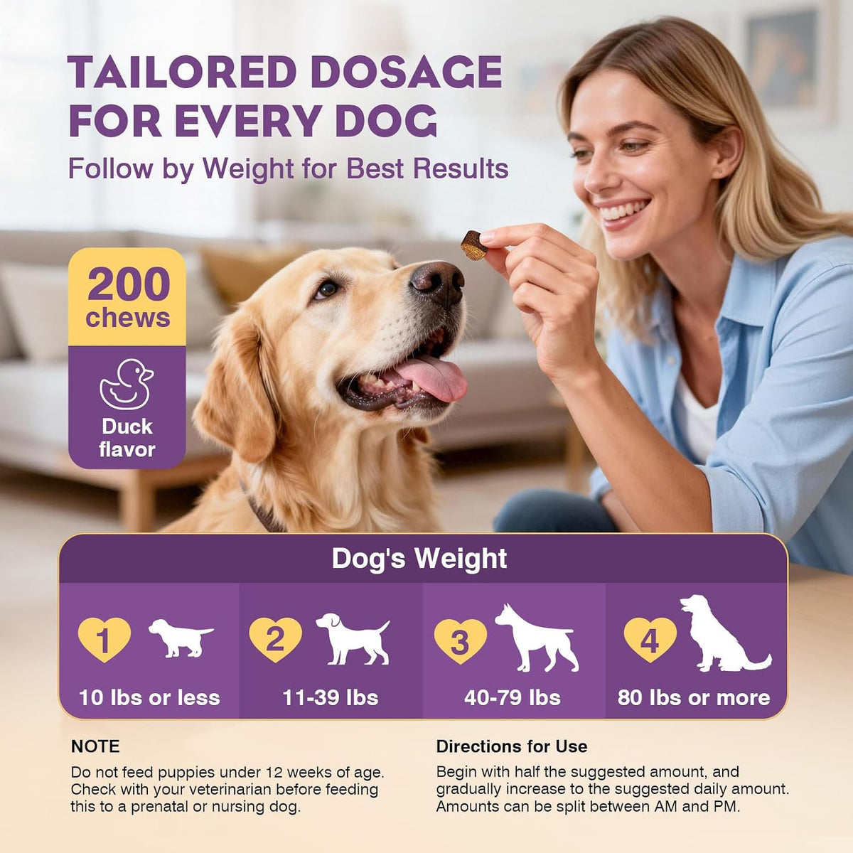 Probiotics for Dogs 200pcs Dog Probiotics for Digestive Health Duck