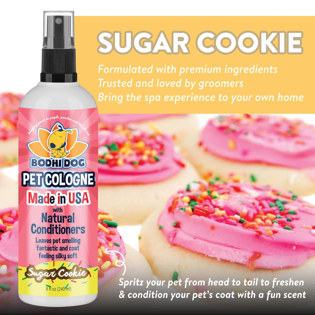 Bodhi Dog Premium Dog Cologne - Deodorizing Dog Perfume & Conditioner for Dogs & Cats - Natural Long Lasting Spray - Keeps Pets Fresh All Day - Gentle, Safe Formula, Made in USA (Sugar Cookie 8 Fl Oz)