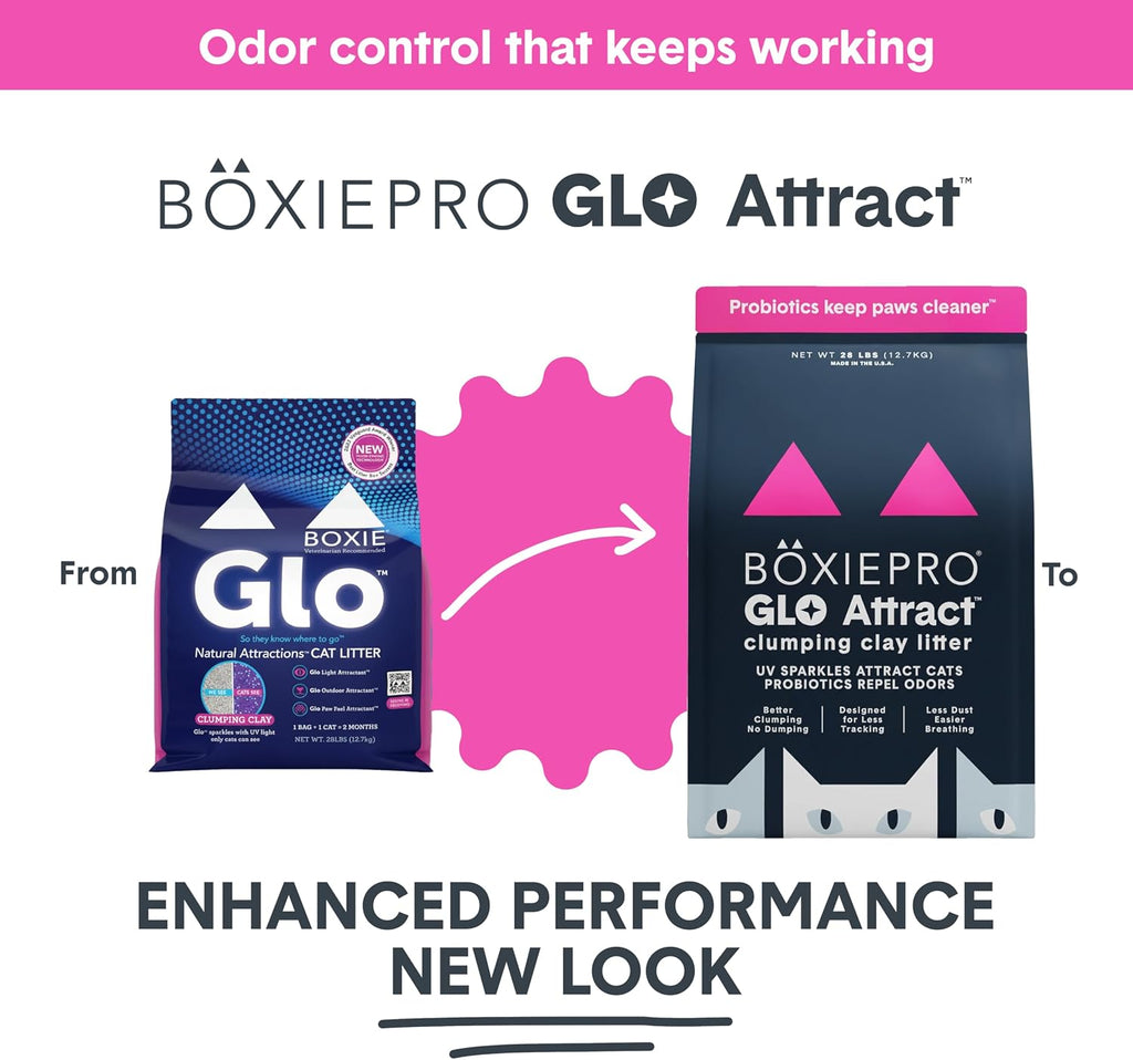 Boxie Glo Attract Clumping Cat Litter 40+ Day Odor Control Dust Free 28 lb