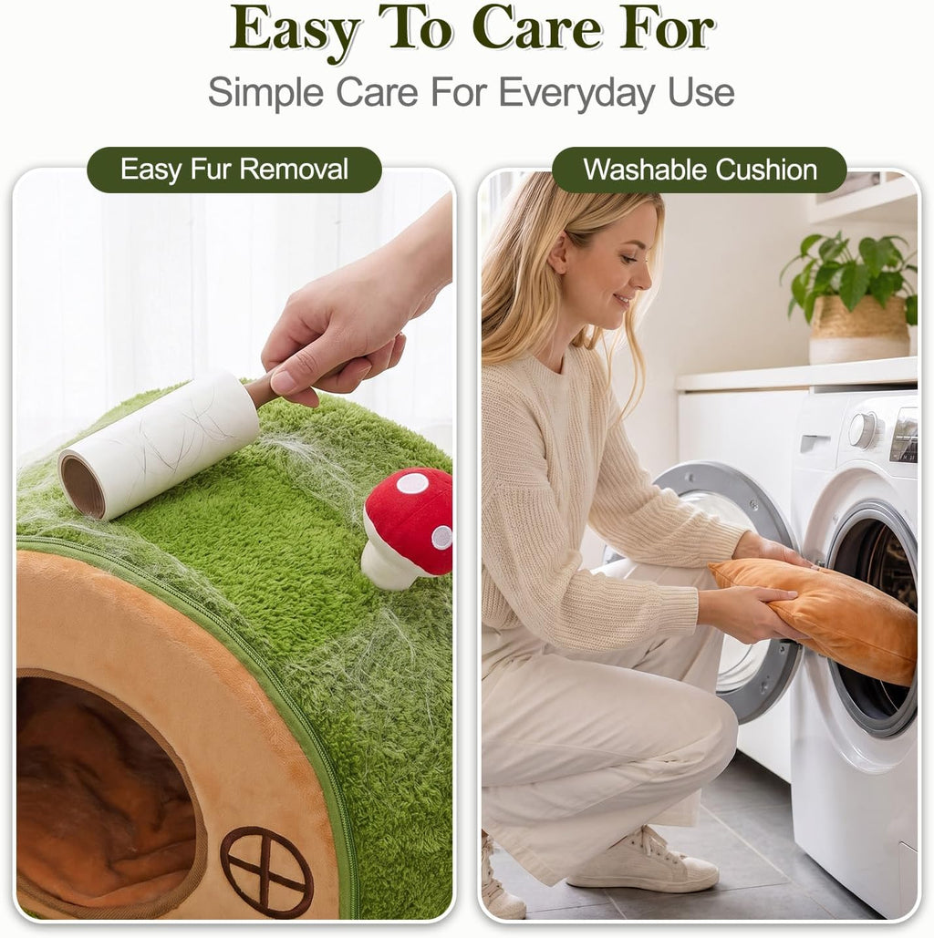 Cat House for Indoor Cats - Tree Hole Cat Bed Cave Hideaway