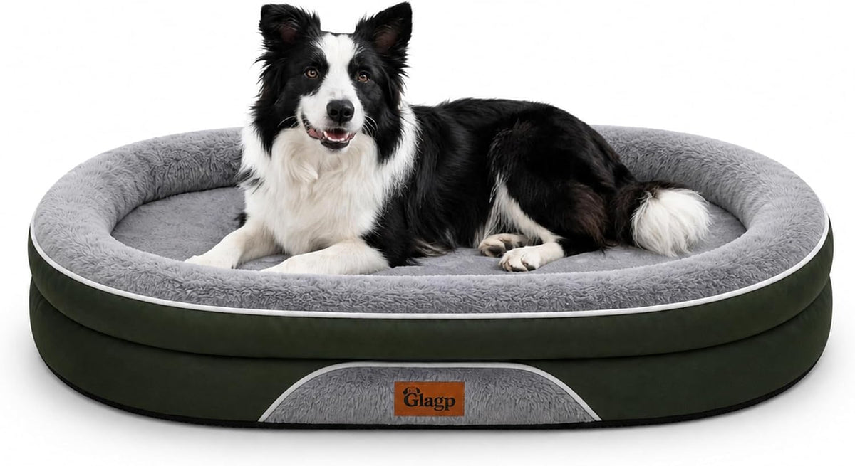 Orthopedic Dog Beds Large Sized Dog, Washable Dog Bed, 42" L, Green