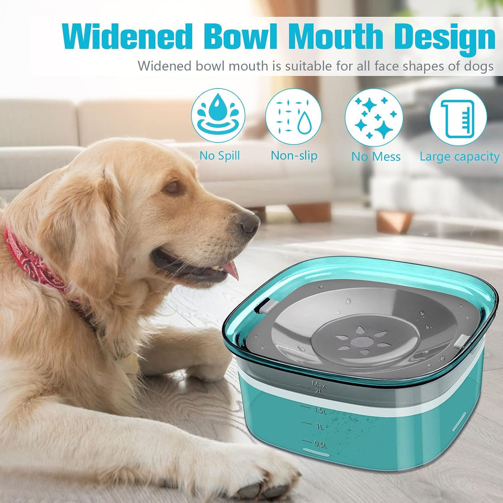 UPSKY 70oz Dog Water Bowl, No Spill Slow Drinking Feeder for Messy Drinker | Large Capacity, Spill Proof, Prevent Pet Prevents Choking, Anti-Slip, Visible Water Level, Suitable for Travel and Car Trips