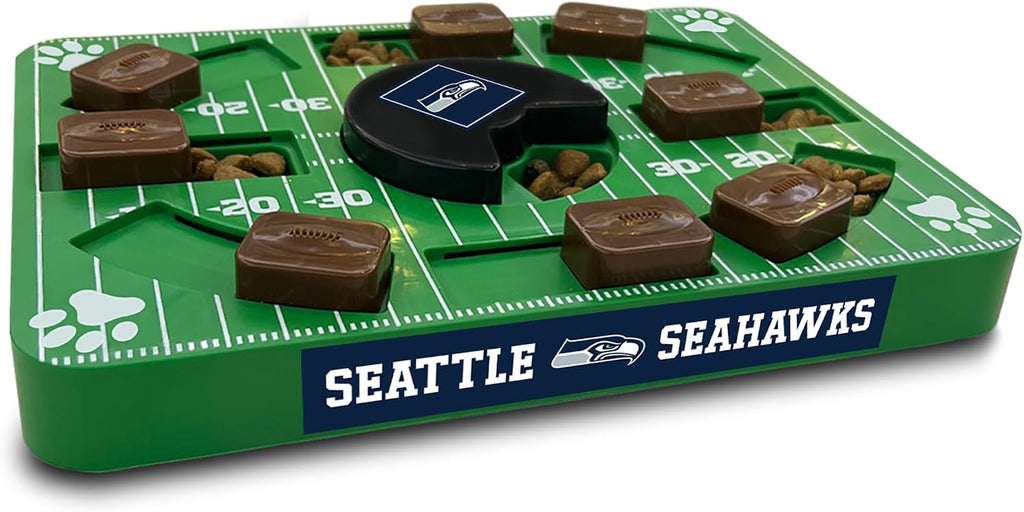 Pets First NFL Seattle Seahawks Puzzle Toy for Dogs, Slow Feeder Board for Pets, Interactive Doggie Treat Toy