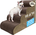 PAWSCRAT 4-Step Pet Stairs for High Beds & Sofas, 19.6''H Dog Stairs, Brown