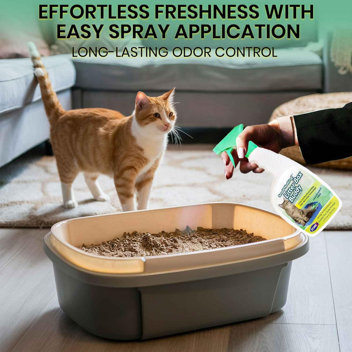 ZORBX Unscented Cat Litter Deodorizer Spray 24 Oz, Litter Box Deodorizer