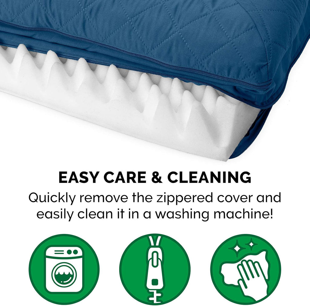 Furhaven Orthopedic Dog Bed for Medium/Small Dogs w/ Removable Bolsters & Washable Cover, For Dogs Up to 35 lbs - Quilted Sofa - Navy (Blue), Medium