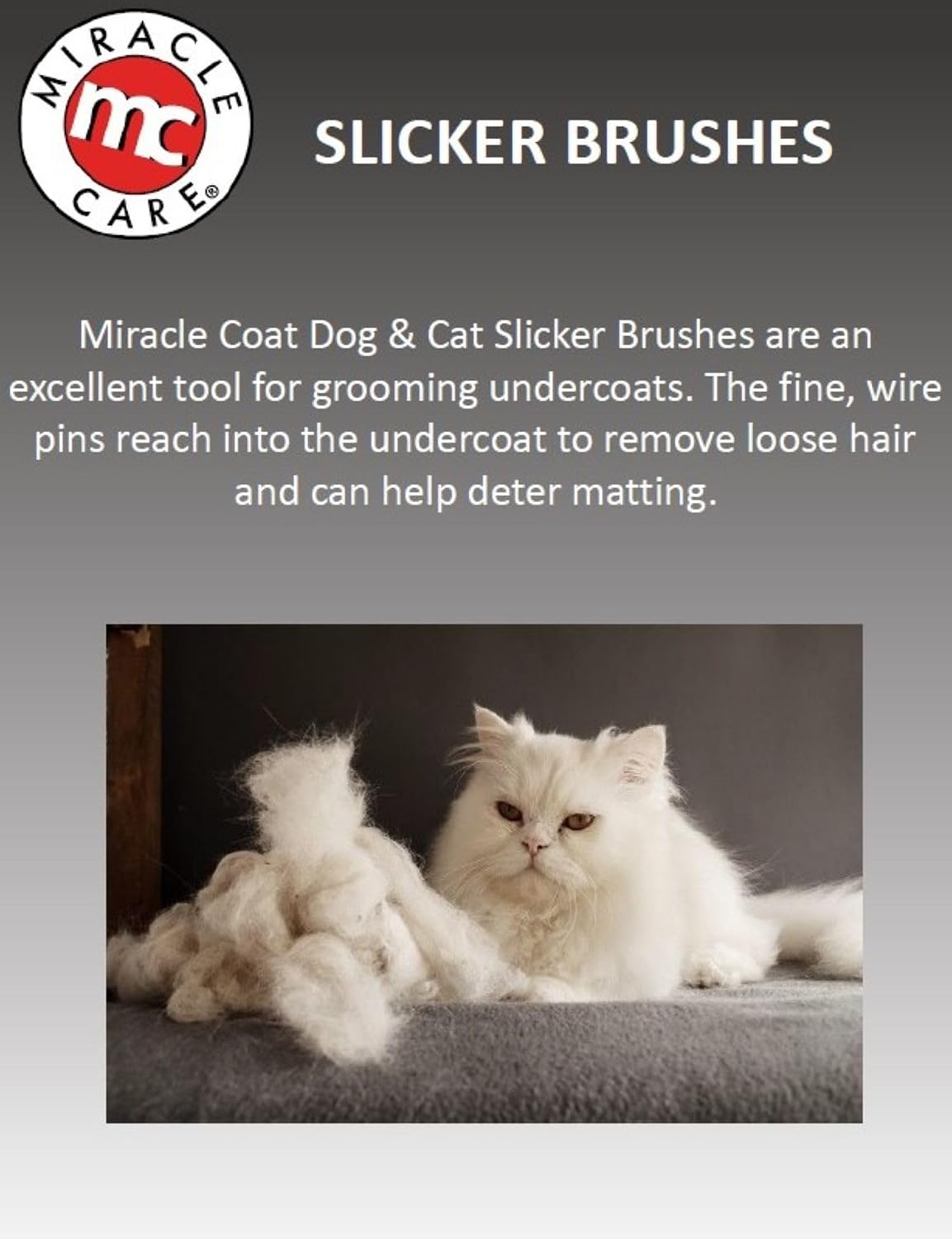 Miracle Care Large Slicker Brush for Large Dogs | Grooming Brush Removes Loose Undercoat, Reduce Shedding and Matting, Flexible Pins Protect Skin, Ergonomic & Cushioned Handle 