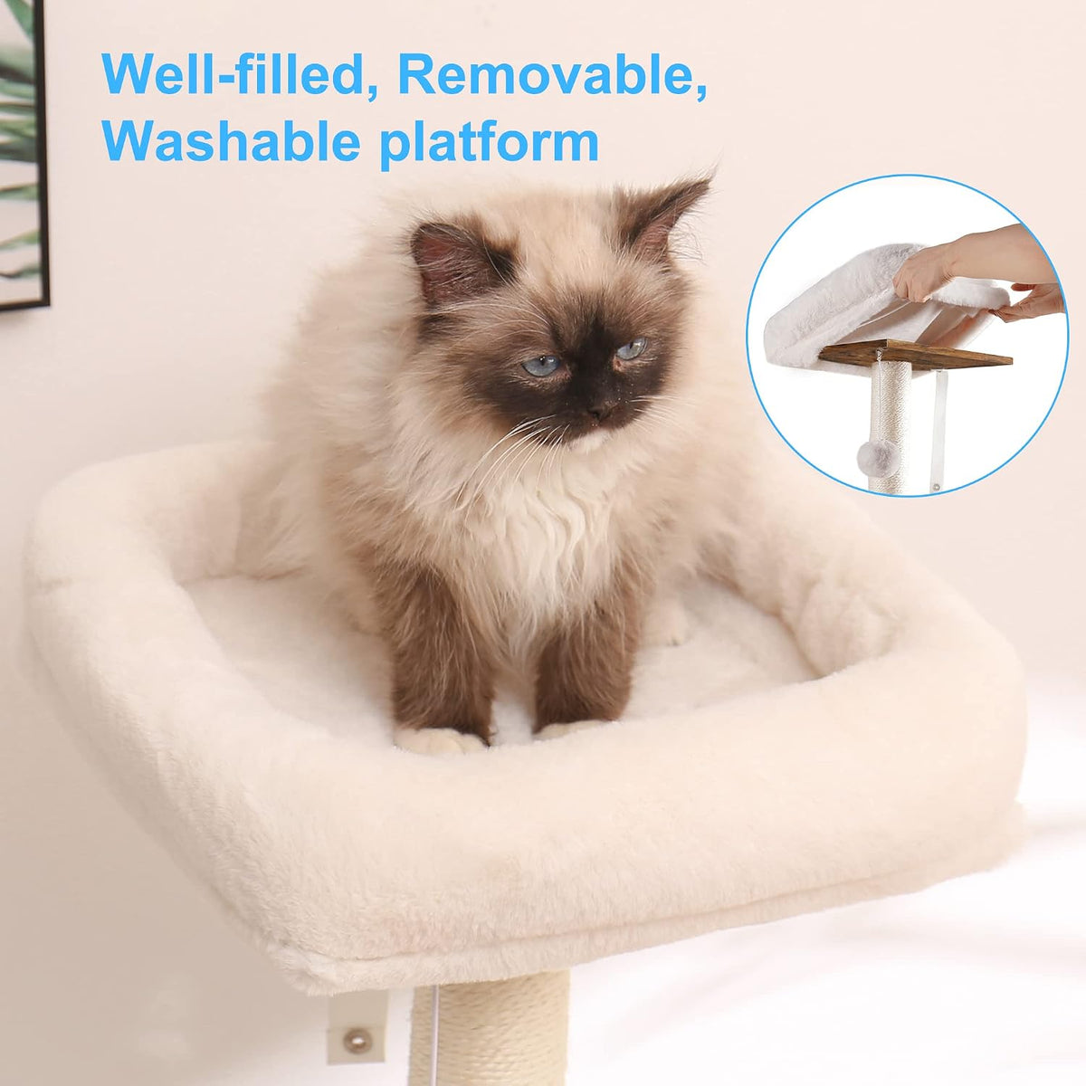 Hey-brother Cat Tree Tower, Food Station, XL Litter Box Enclosure, MPJ101SR