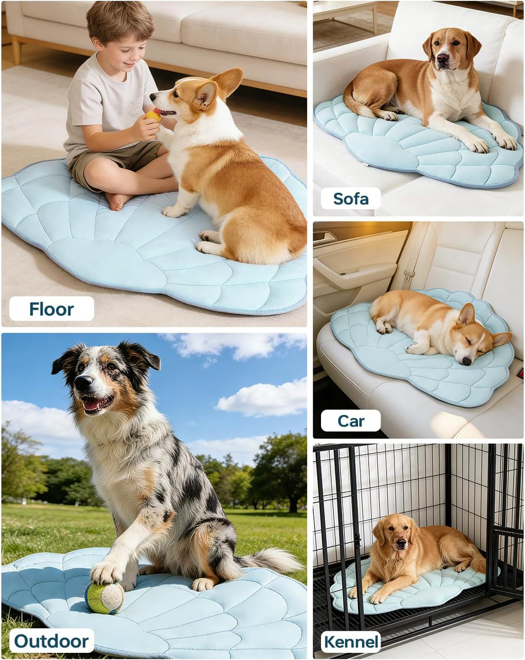 2.0 Self Cooling Mat for Dogs 36"x23" Reversible Dog Cooling Mat for Floor