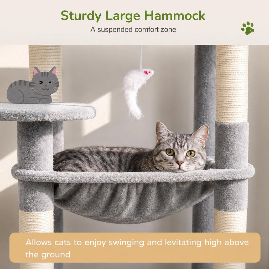 Globlazer Cat Tree Tower with Scratching Post for Indoor Cats, F53