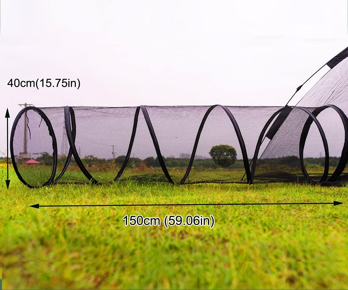 3 in 1 Portable Cat Playpen Outdoor Enclosures-Pop-uped Visual Net Pet Play Tent Tunnels Compound House for Cat Puppy Rabbit Small Animals-Large