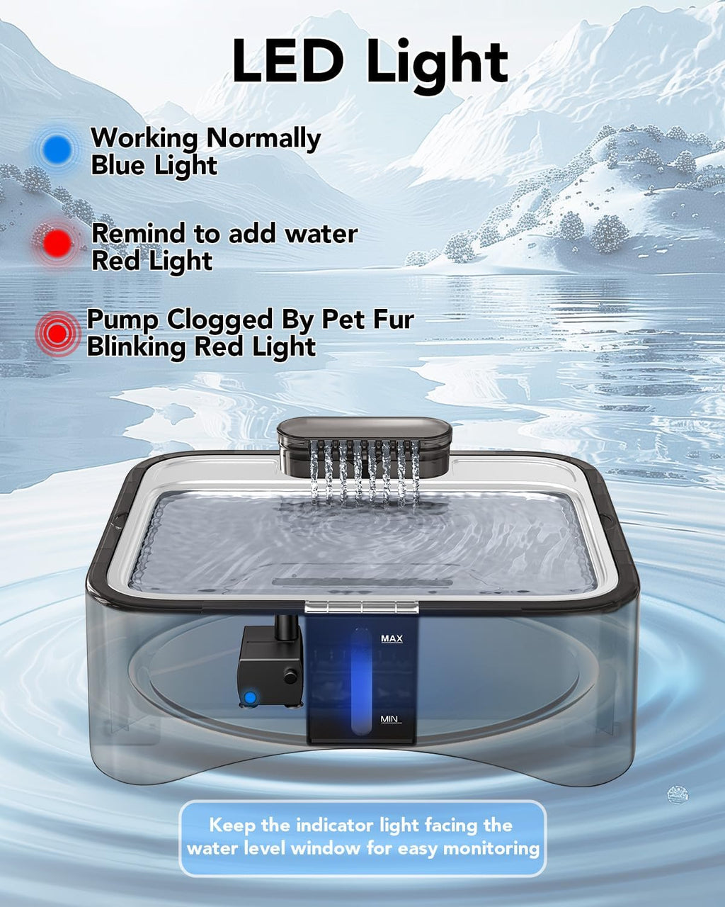 UPSKY Cat Water Fountain, 2.25Gal Large Capacity for Multi-Pet Homes