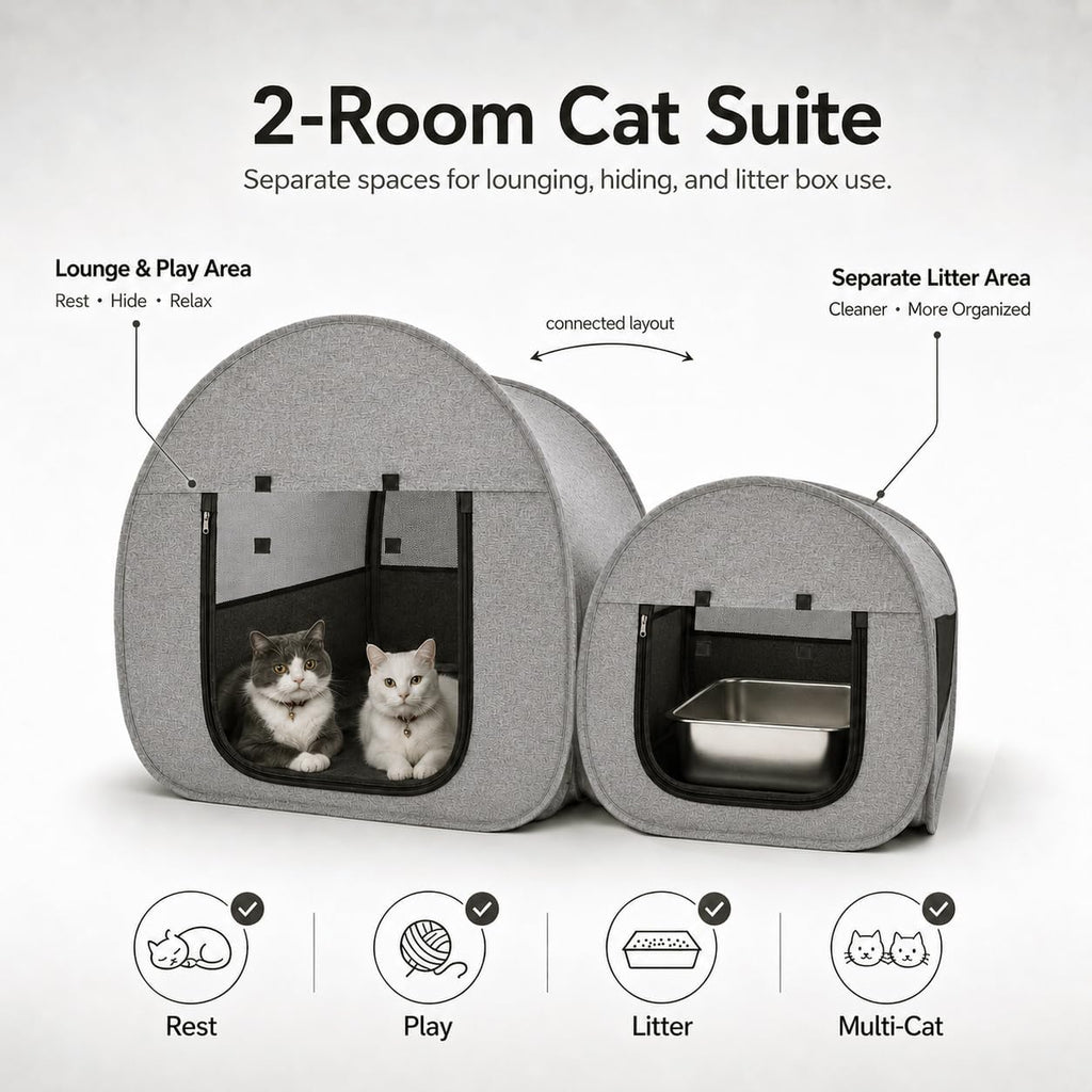 Portable Cat Playpen, Delivery Room, Enclosure, Postoperative Recovery, House Design for Better Standing, Foldable Pet Tent for Indoor and Outdoor Use, Cat Houses & Condos Dark Gray