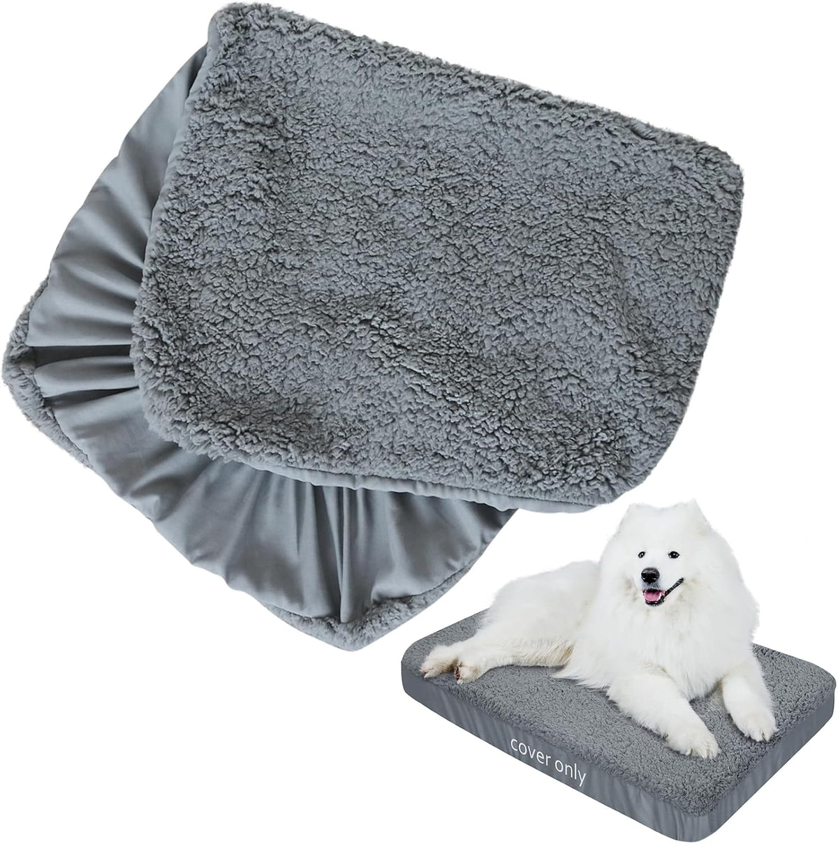 Dog Bed Covers 2 Pack Soft Plush Replacement Washable, 44x35 Inches