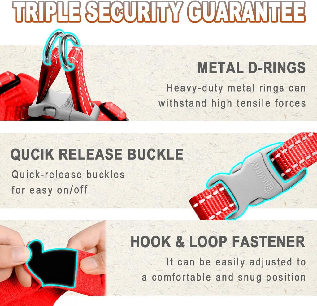 Dog Harness Step in Dog Vest Harness, Reflective Adjustable Puppy No Pull Harness Breathable Soft for Small and Medium Dogs Cats, Red, XS