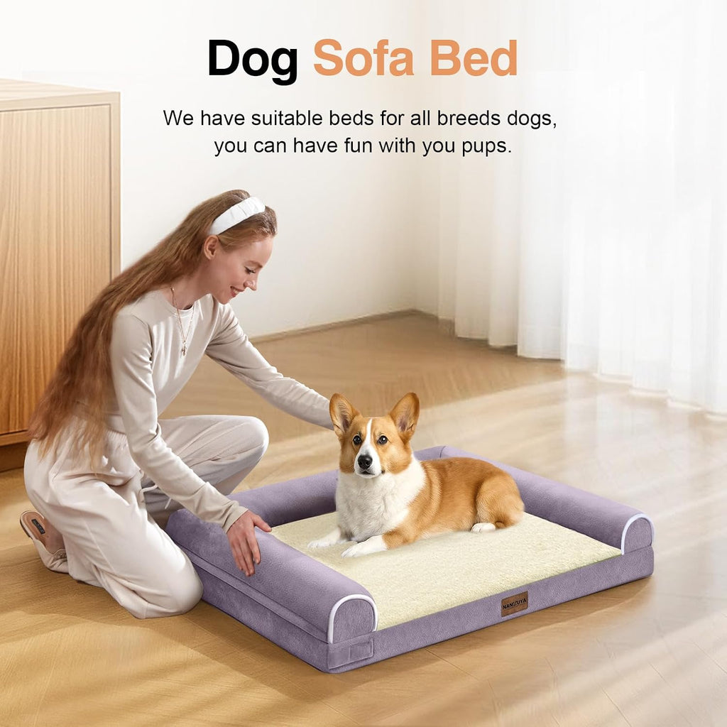 NANUYA Orthopedic Dog Bed for Small Dogs, 24 x 16 Inch, Purple