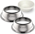 Kinn Kleanbowl Pet Bowl Stainless Steel Frame, 16 oz (Pack of 2) | Compostable Refills, Spill-Proof Stable, Disposable, Easy Cleaning, No Plastic 