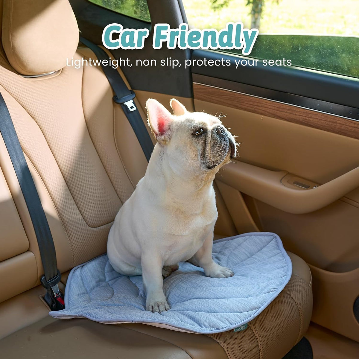 COZY KISS Dog Cooling Mat for Dogs or Cats, Leaf Shaped Pet Pad, 27x23 inch