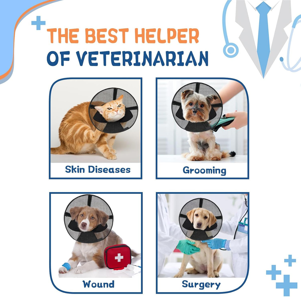 Dog Cone Collar Soft to Stop Licking Surgery Recovery Alternative