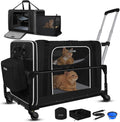 Petskd Side Expandable Extra Large Cat Carrier with Litter Box and Wheels
