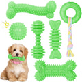 Puppy Toys, 6 Pack Dog Chew Toys for Puppy, Cute Green Small Dog Toys Teething Toys for Puppies, Soft Durable Interactive Chew Toy for Small Dogs