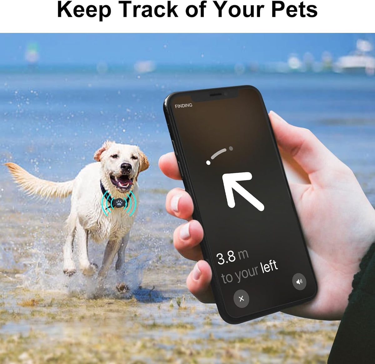 Waterproof Collar Holder Compatible with Airtag (2 Pack), Protective Anti-Lost Case for GPS Tracker, Silicone Collar Holder for Pets (Black/Midnight Blue)