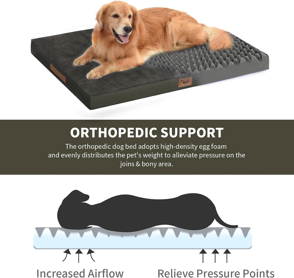 Large Waterproof Orthopedic Dog Bed with Egg Crate Foam