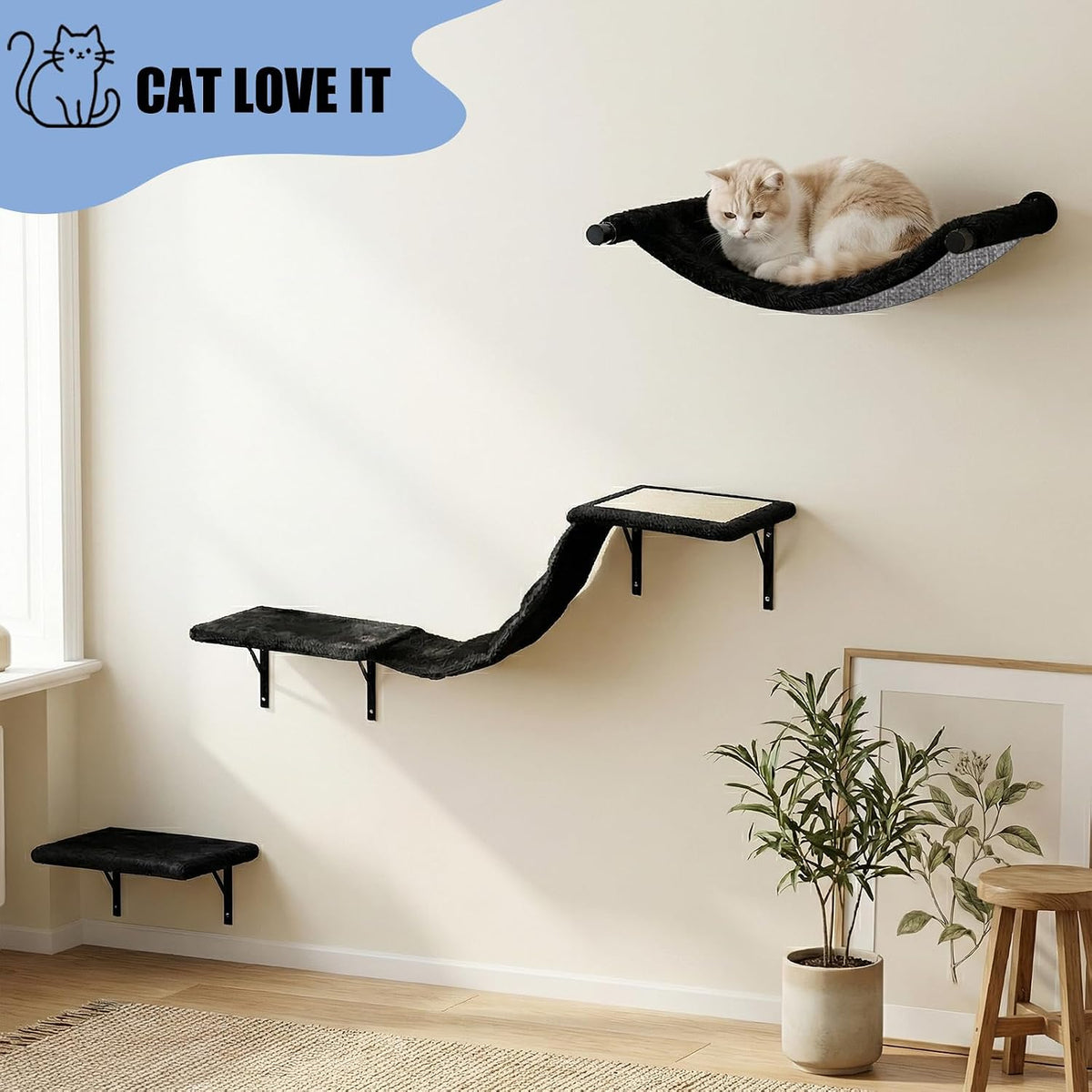 Cat Wall Shelves Set Cat Mounted Climbing Wall System Wall Furniture