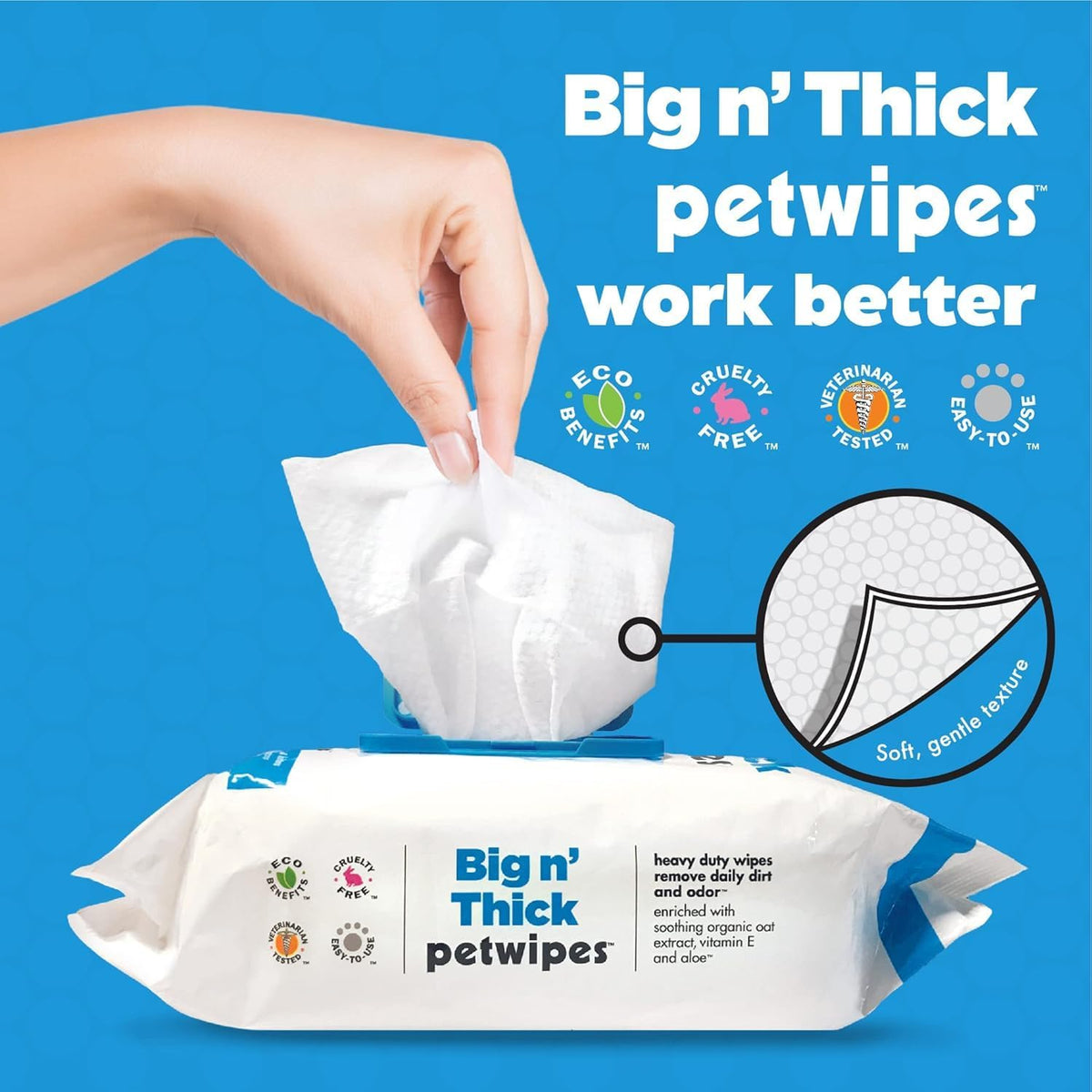 Petkin Big N' Thick Petwipes 100 ct 