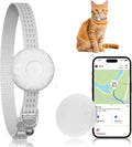 Cat Tracker with Cat Tracker Collar, Mini GPS Tracker, Pet Trackers, No Subscription, Anti-Lost Trackers, Finder Tag for Vehicles, Pets, Kids, White