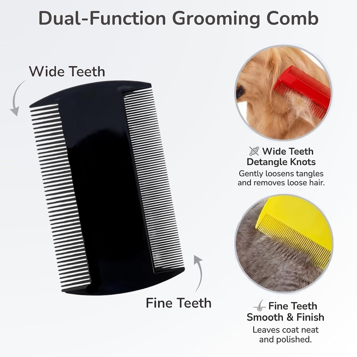 Pets&Goods Tear Stain & Flea Remover Comb Set for Dogs & Cats – Stainless Steel Eye Grooming Tool for Stains, Crust & Mucus – Gentle, Safe, Reusable – Pack of 2 (Mix)