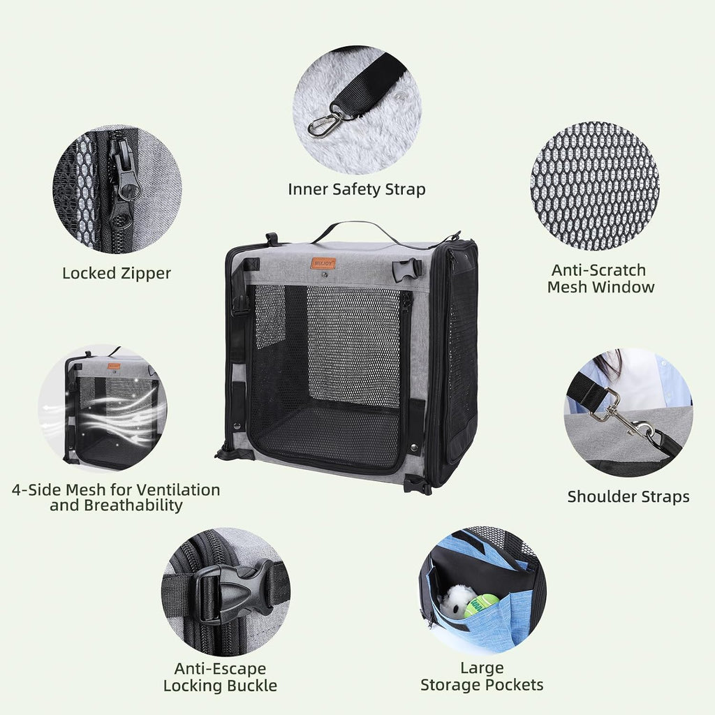 MIXJOY Large Cat Carrier for 2 Cats,2-in-1 Dual Cat Carrier with Litter Box