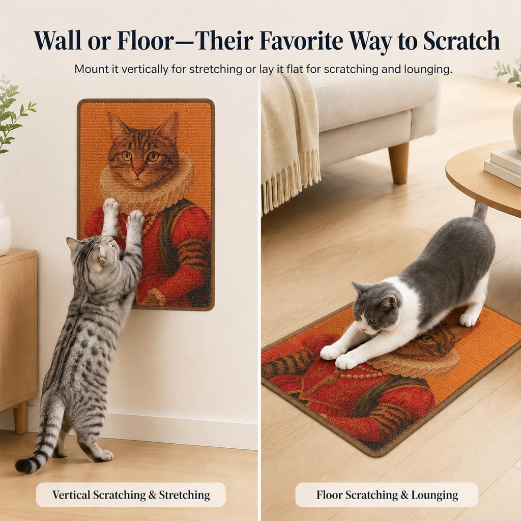 Art Sisal Cat Scratcher Mat, Cat Wall Scratchers for Indoor Cats