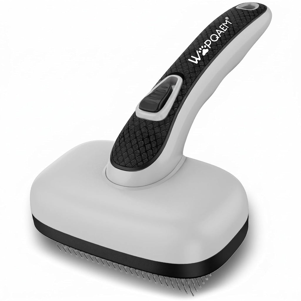 Self Cleaning Slicker Brush for Dog and Cat Shedding, Grey