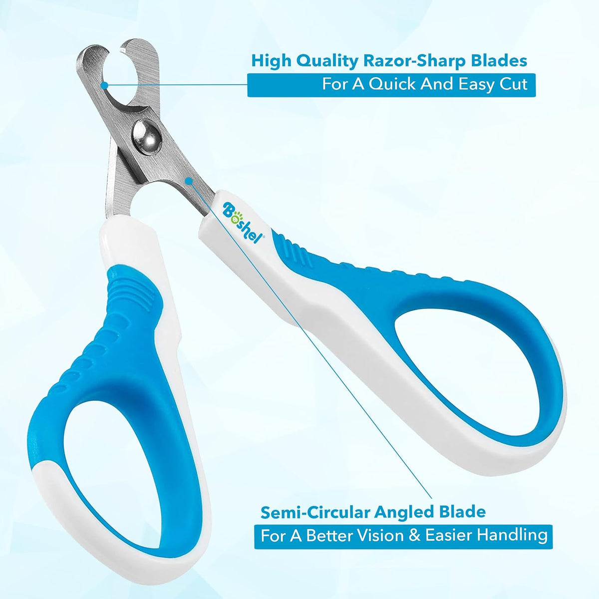 Cat Nail Clipper - Razor-Sharp & Angled Cat Clippers for Nails with Comfy Grip Handles. Lightweight & Safe Grooming Solution - Ideal for Smaller Pets 
