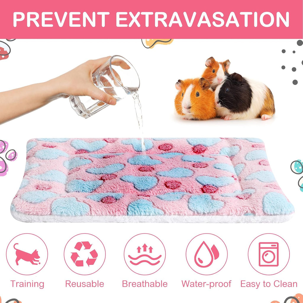 Haull 4 Pcs Waterproof Guinea Pig Bedding Mat, Heart, 13 x 10