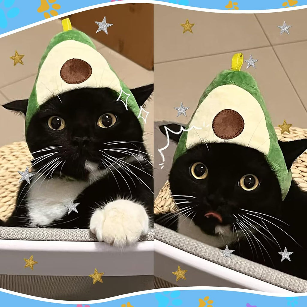 Weewooday 5 Pcs Cat Hat, Avocado, Orange, Strawberry, Pineapple, Frog