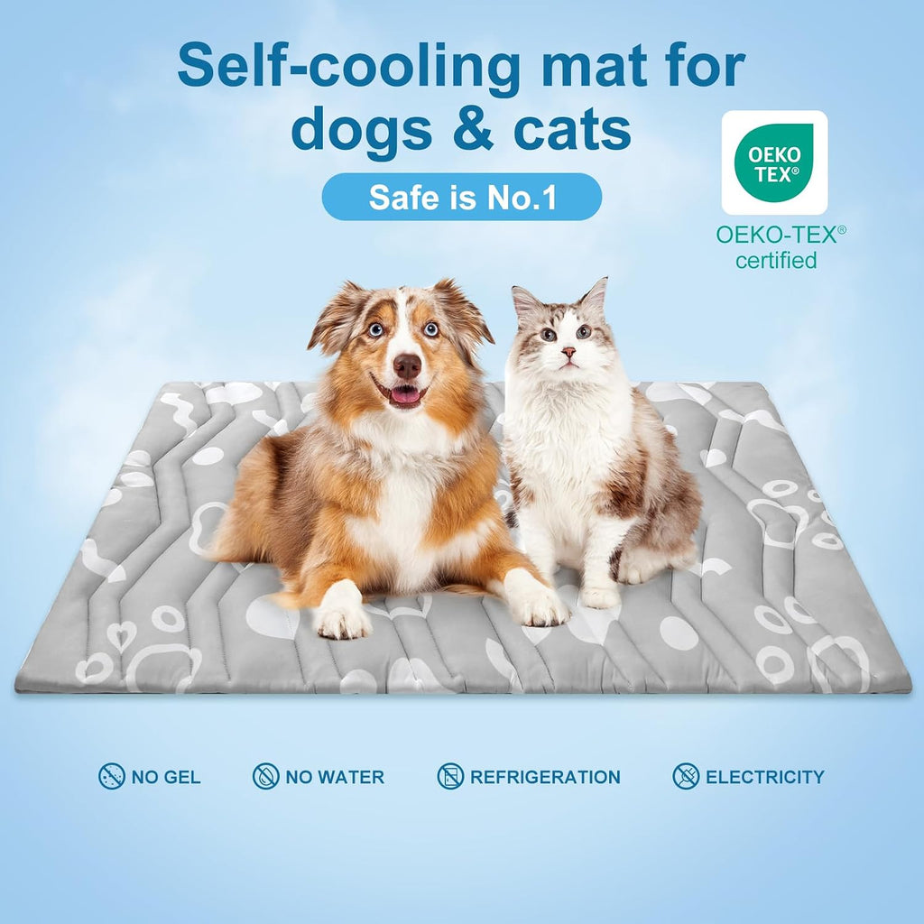 BEAUTYZOO Cooling Mat for Medium Dogs, 36x23in Reversible Pad, Self-Cooling