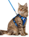 Dooradar Cat Harness and Leash Set with Neck Release Buckle, Royal Blue