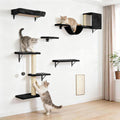 Cat Wall Shelves, Black, 6 in 1 Cat Furniture Set